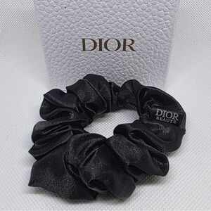Dior Black Satin Scrunchie with Box NIB